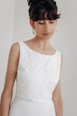 Ärmelloses Braut Top aus Vintage-Spitze – Philia><noscript><img width=