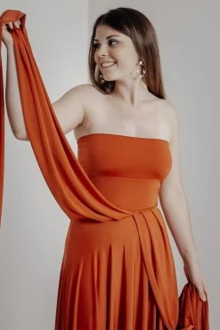 Rostrotes Tube-Top – Long Jersey Bandeau Rust>twobirds Sale