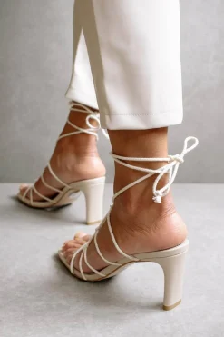 Sandalette mit geknoteten Riemen - Crossed Corn Creme>Alohas Clearance