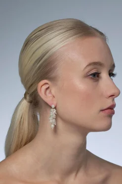 Schimmernde Perlen-Ohrhänger in Ivory><noscript><img width=