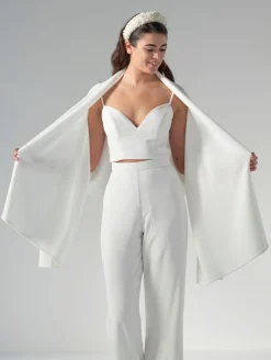 Schlichte Braut Stola in Ivory aus Strickmix>Poirier Clearance