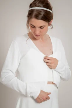 Schlichter Braut Cardigan in Ivory><noscript><img width=