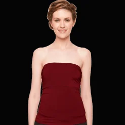 Schulterfreies Unterziehtop – Long Jersey Bandeau Burgundy>twobirds