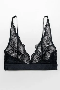 Schwarzer Plunge-BH aus Spitze>Understatement Online
