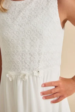 Schwingendes Kommunionkleid aus Chiffon und Spitze>Weise New