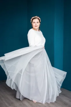 Showroom Only: Grauer Softtüllrock – Maris Curvy Selected>noni Clearance