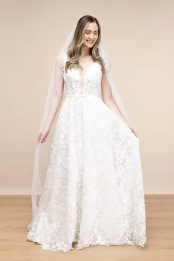 Softtüll-Schleier mit Perlenborte | The><noscript><img width=