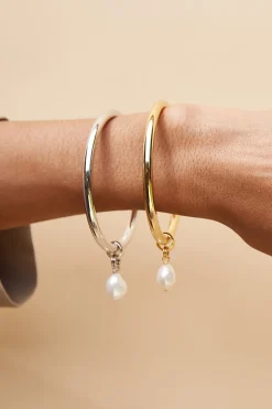 Solider Armreif mit echter Süßwasserperle>Biko Online