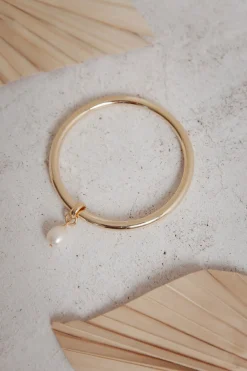 Solider Armreif mit echter Süßwasserperle><noscript><img width=