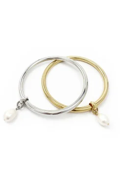 Solider Armreif mit echter Süßwasserperle><noscript><img width=