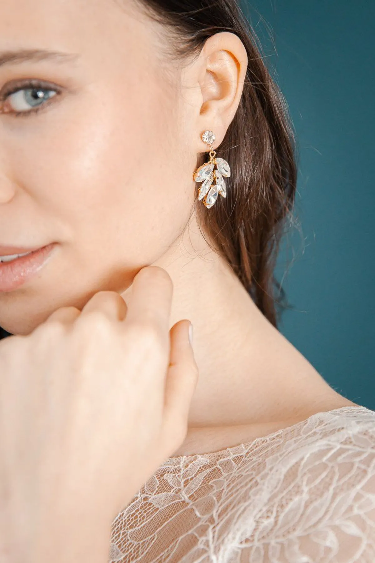 Strass-Ohrstecker für die Hochzeit>La Chia Sale