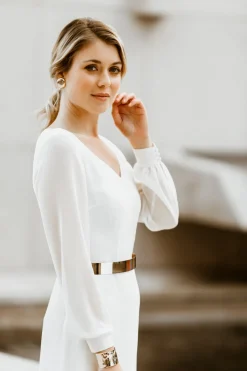 Stylisher Brautgürtel aus goldfarbenem Metall><noscript><img width=