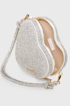 Tasche mit Glitzer-Riemen – Big Heart Bag Crystal Silver |><noscript><img width=