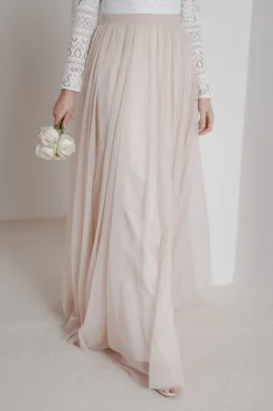 Tüllrock aus fließendem Softtüll in Blush - India><noscript><img width=