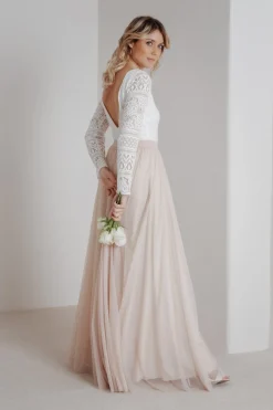 Tüllrock aus fließendem Softtüll in Blush - India><noscript><img width=