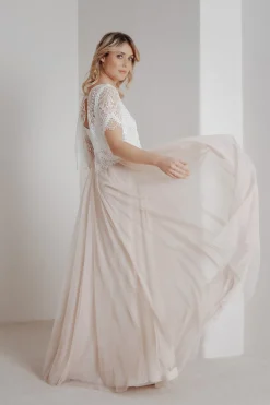 Tüllrock aus fließendem Softtüll in Blush - India><noscript><img width=