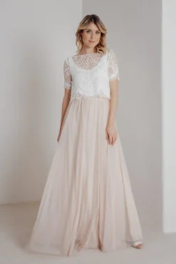 Tüllrock aus fließendem Softtüll in Blush - India><noscript><img width=