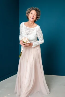 Tüllrock aus fließendem Softtüll in Blush - India><noscript><img width=