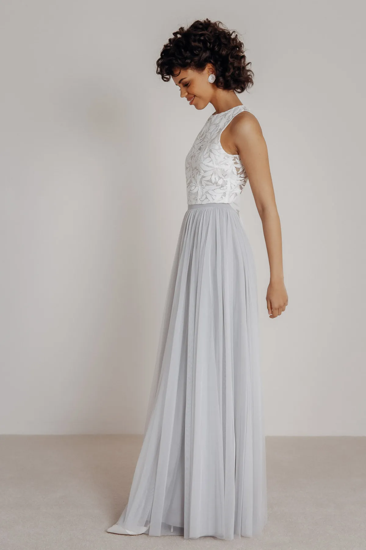 Tüllrock in Grau, fließender Softtüll – Maris>noni Best