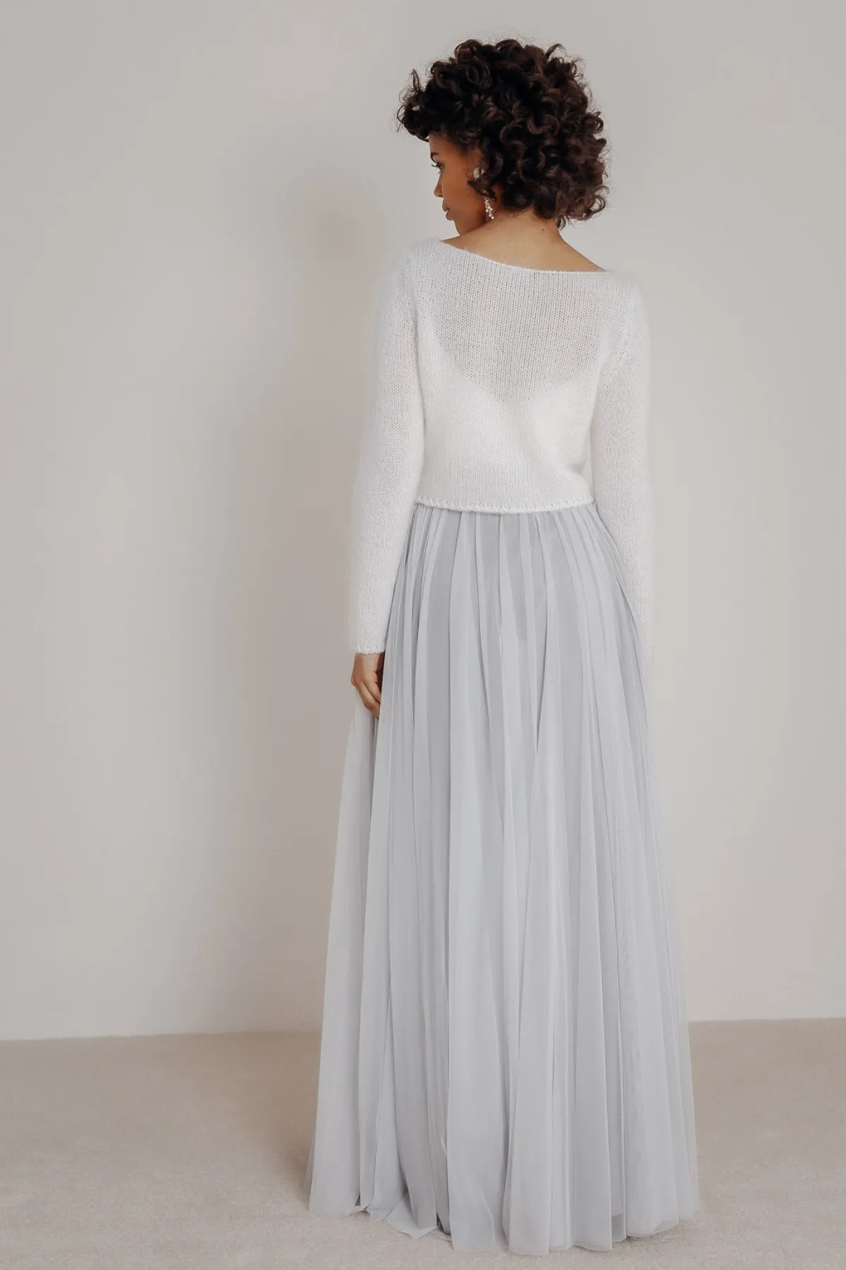 Tüllrock in Grau, fließender Softtüll – Maris>noni Best