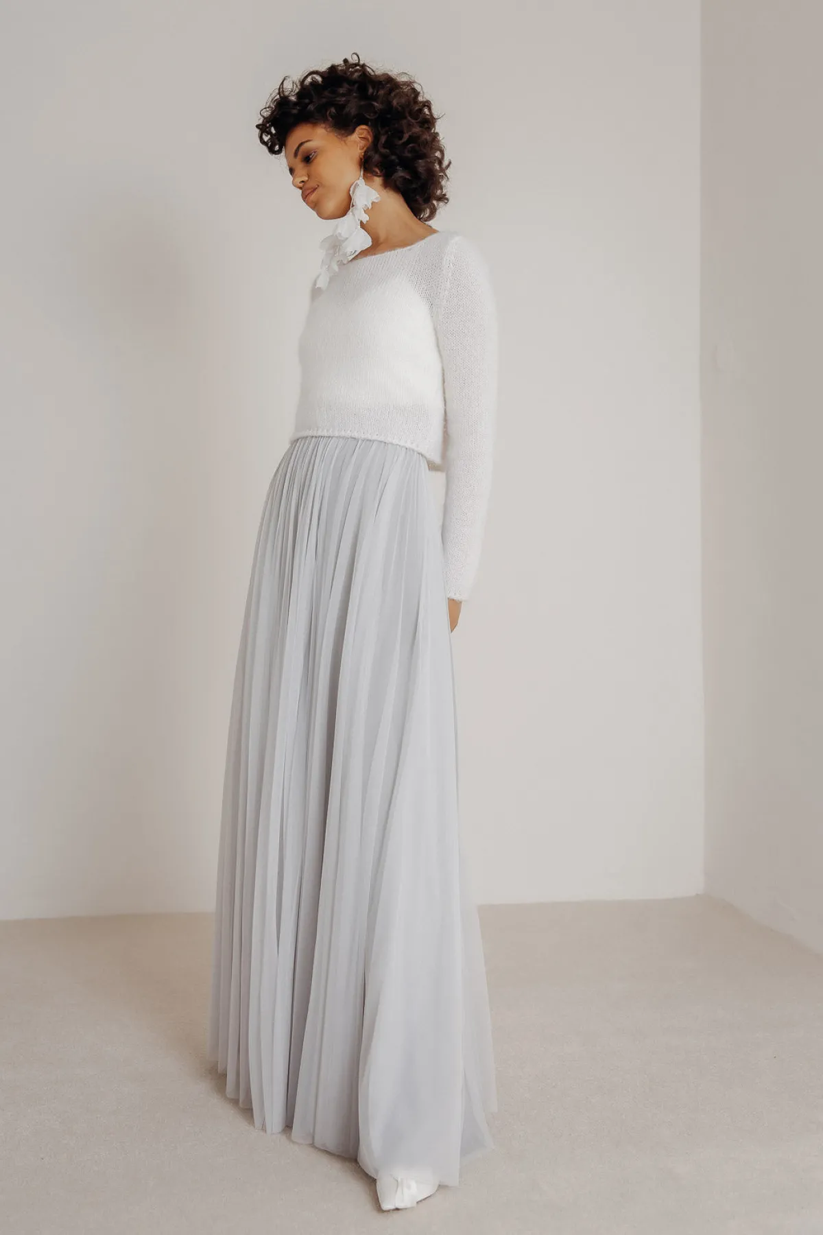 Tüllrock in Grau, fließender Softtüll – Maris>noni Best