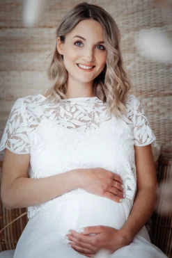 Top, Braut Jäckchen aus Botanik-Spitze mit kurzen Ärmeln – Emmi><noscript><img width=