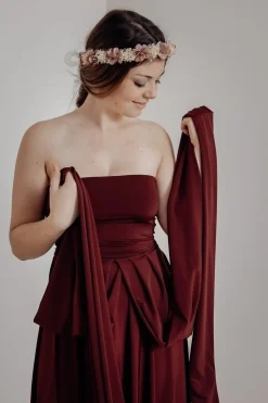 Tube-Top in Weinrot – Long Jersey Bandeau Bordeaux>twobirds Sale