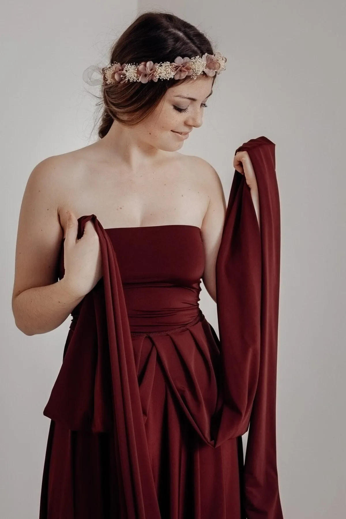 Tube-Top in Weinrot – Long Jersey Bandeau Bordeaux>twobirds Sale