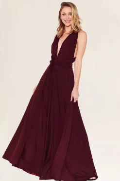 Tube-Top in Weinrot – Long Jersey Bandeau Bordeaux><noscript><img width=