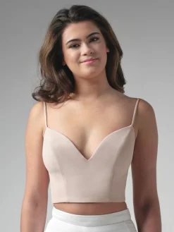 Unterziehtop in Beige mit tiefem Dekolleté>Poirier Clearance