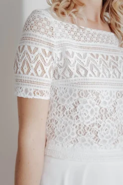 V-Ausschnitt Top aus Viskose-Seide in Nude><noscript><img width=