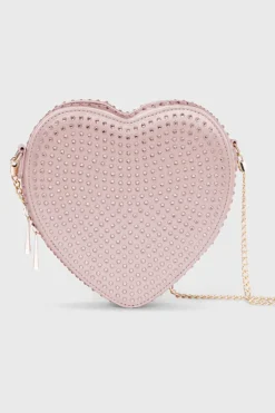 Verzierte Tasche – Big Heart Bag Crystal Rosé Silk |><noscript><img width=