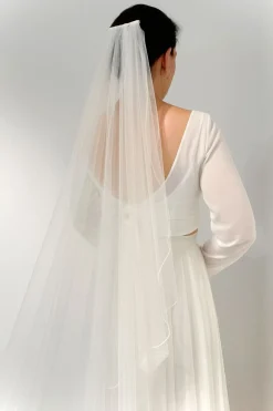 Verzierter Tüllschleier in Walzer-Länge>Weise