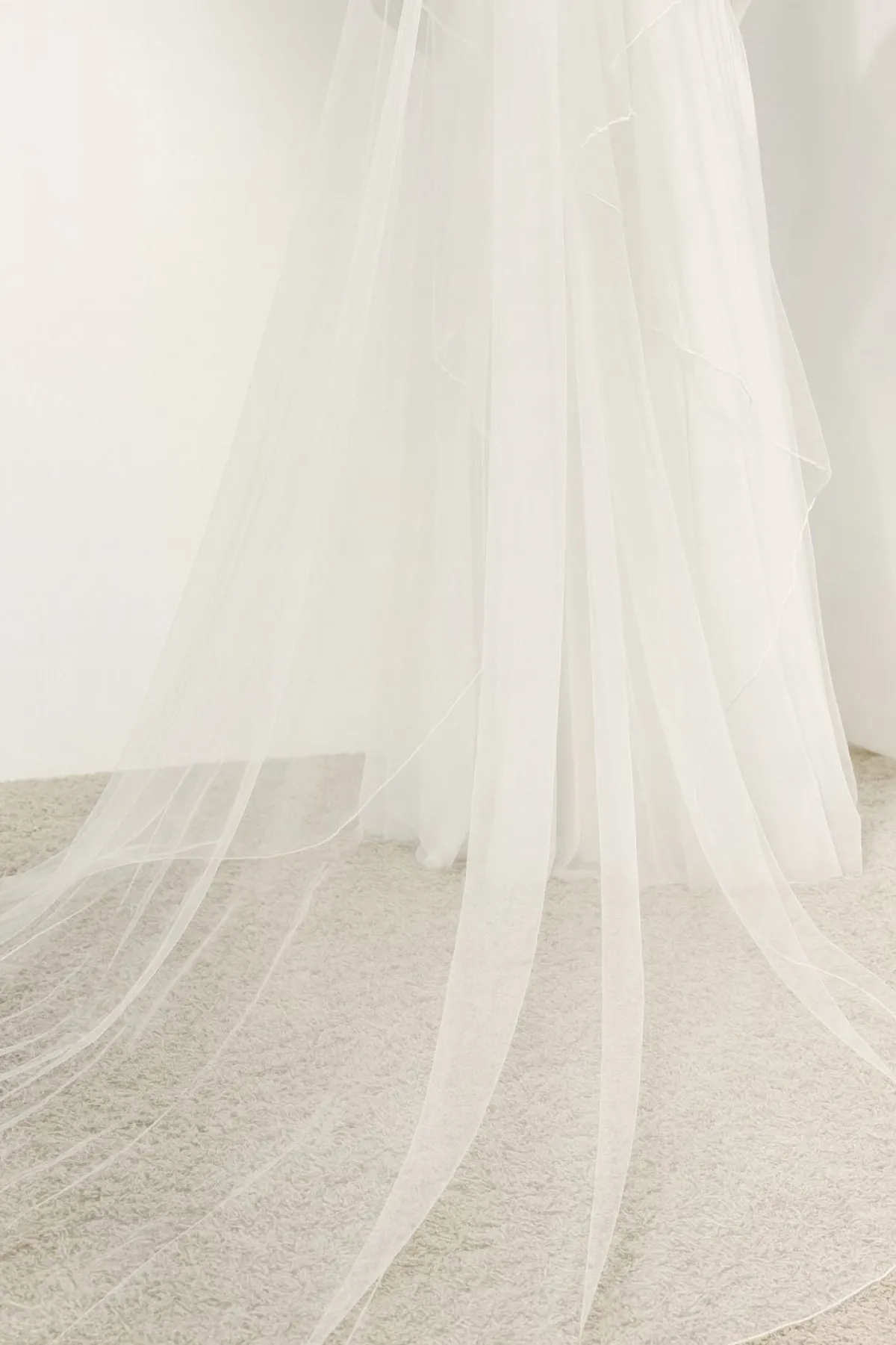 Verzierter Tüllschleier in Walzer-Länge>Weise