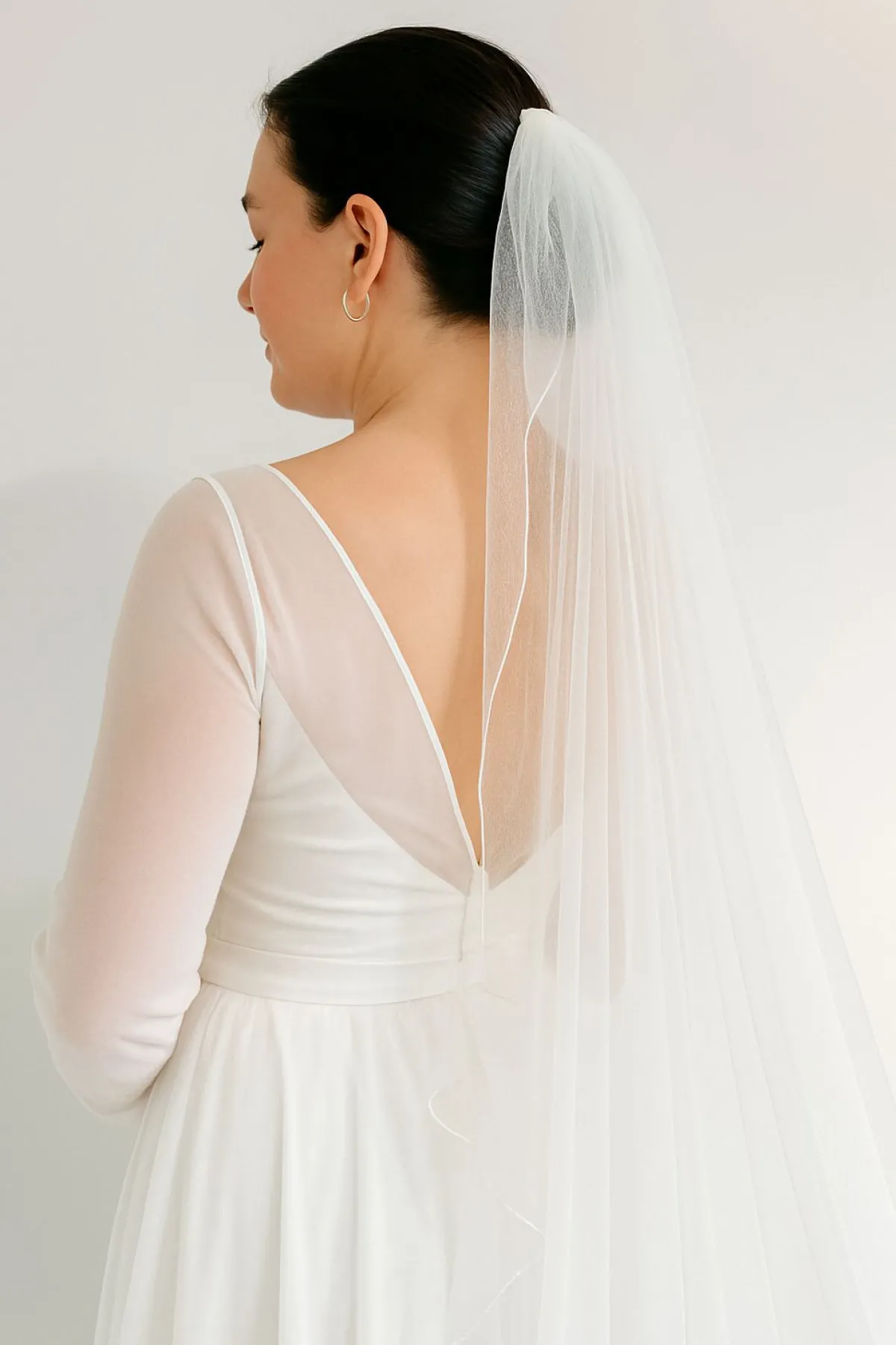 Verzierter Tüllschleier in Walzer-Länge>Weise