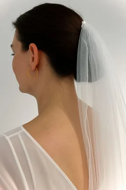 Verzierter Tüllschleier in Walzer-Länge><noscript><img width=