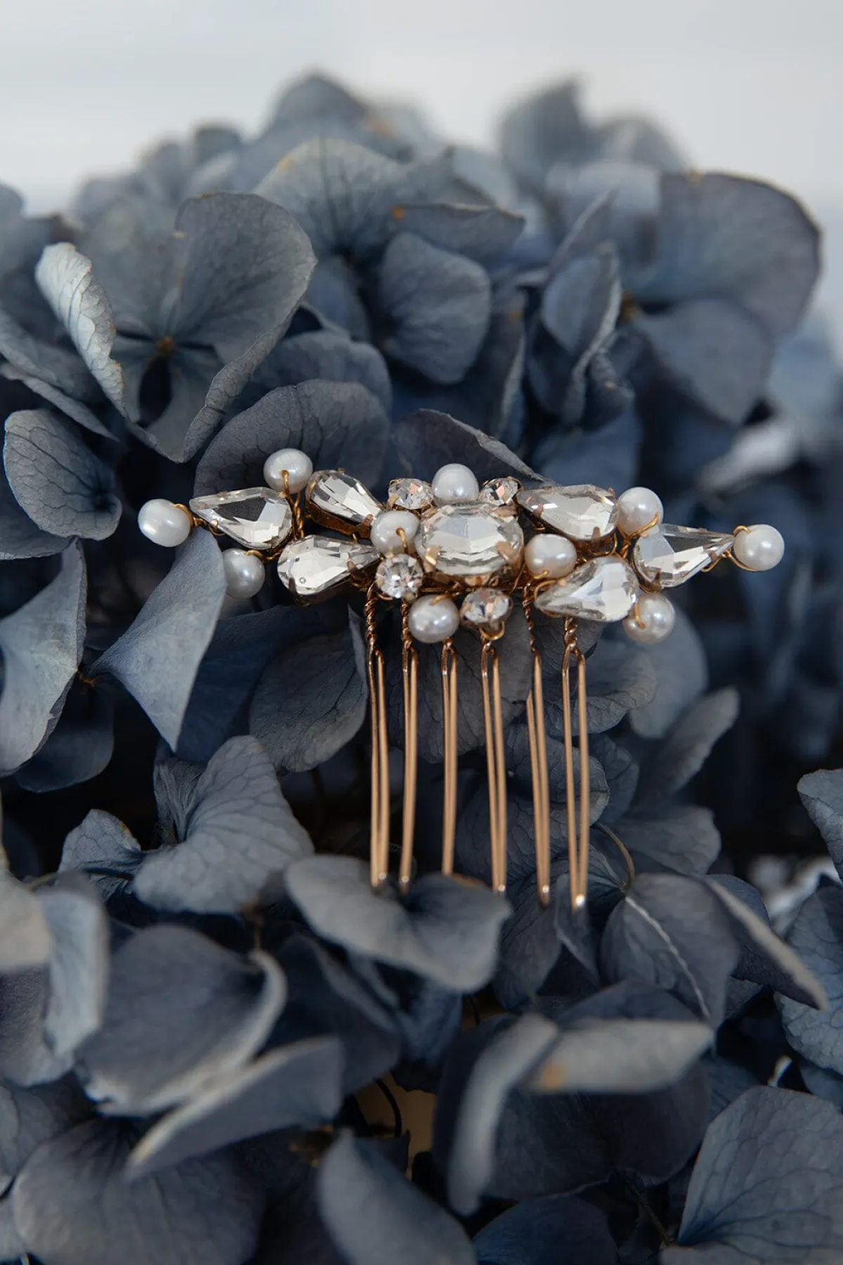 Vintage Braut Haarkamm mit Perlen und Strass>La Chia Best