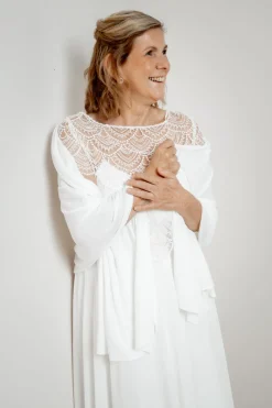 Weiche Braut Stola in Ivory>Poirier New