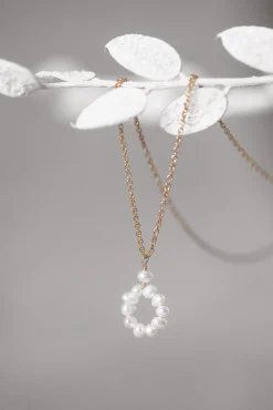 Zarte Braut Halskette mit rundem Perlen Anhänger – Circle Of Love>Juvelan Outlet